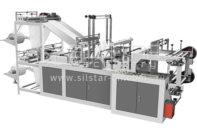 Perforated T-shirt bag on roll making machine