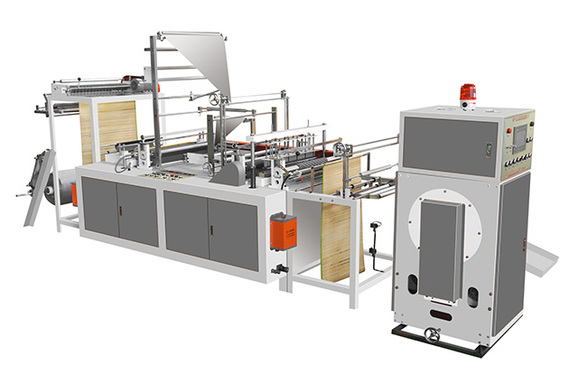Double fold perforated bottom seal bag on roll making machine