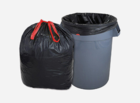  drawstring garbage bag on roll