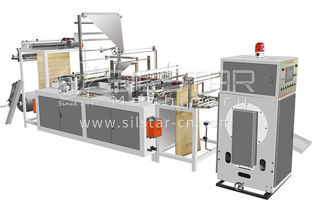 Double fold perforated bottom seal bag on roll making machine