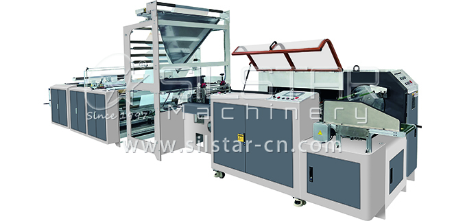 4-1-2 Interleave swing roller double fold perforated S cut bottom seal bag on roll making machine 678322-0723