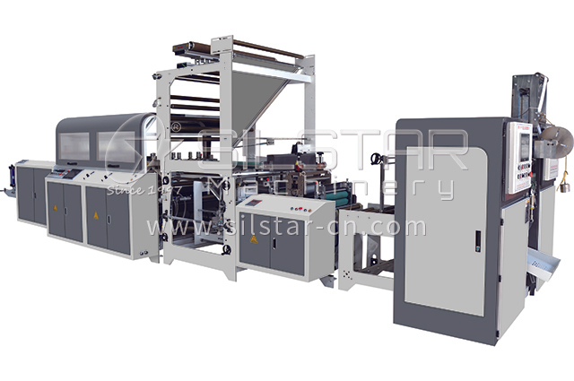 1-1-4 Swing roller double fold perforated bottom seal bag on roll making machine 640425-0723