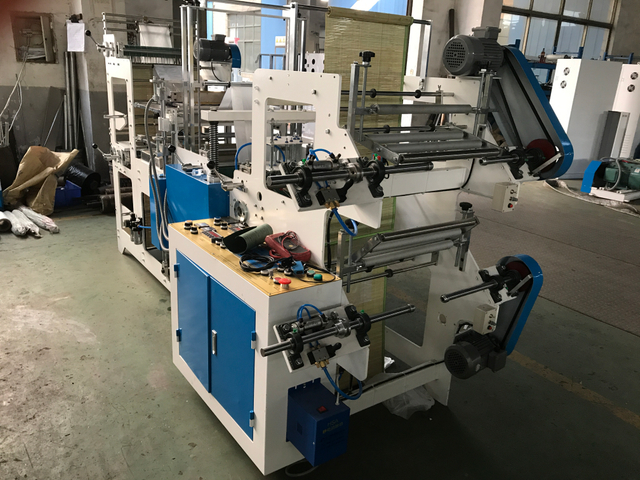 Perforated flat bag on roll making machine